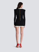 Balmain Two-Tone Knit Dress with Buttons