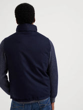 Brunello Cucinelli Blue Bonded Wool Flannel Down Vest