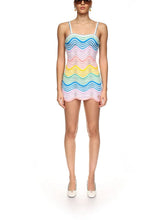 Casablanca Gradient Wave Crochet Dress