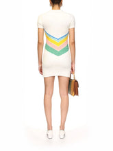 Casablanca Boucle Chevron Dress