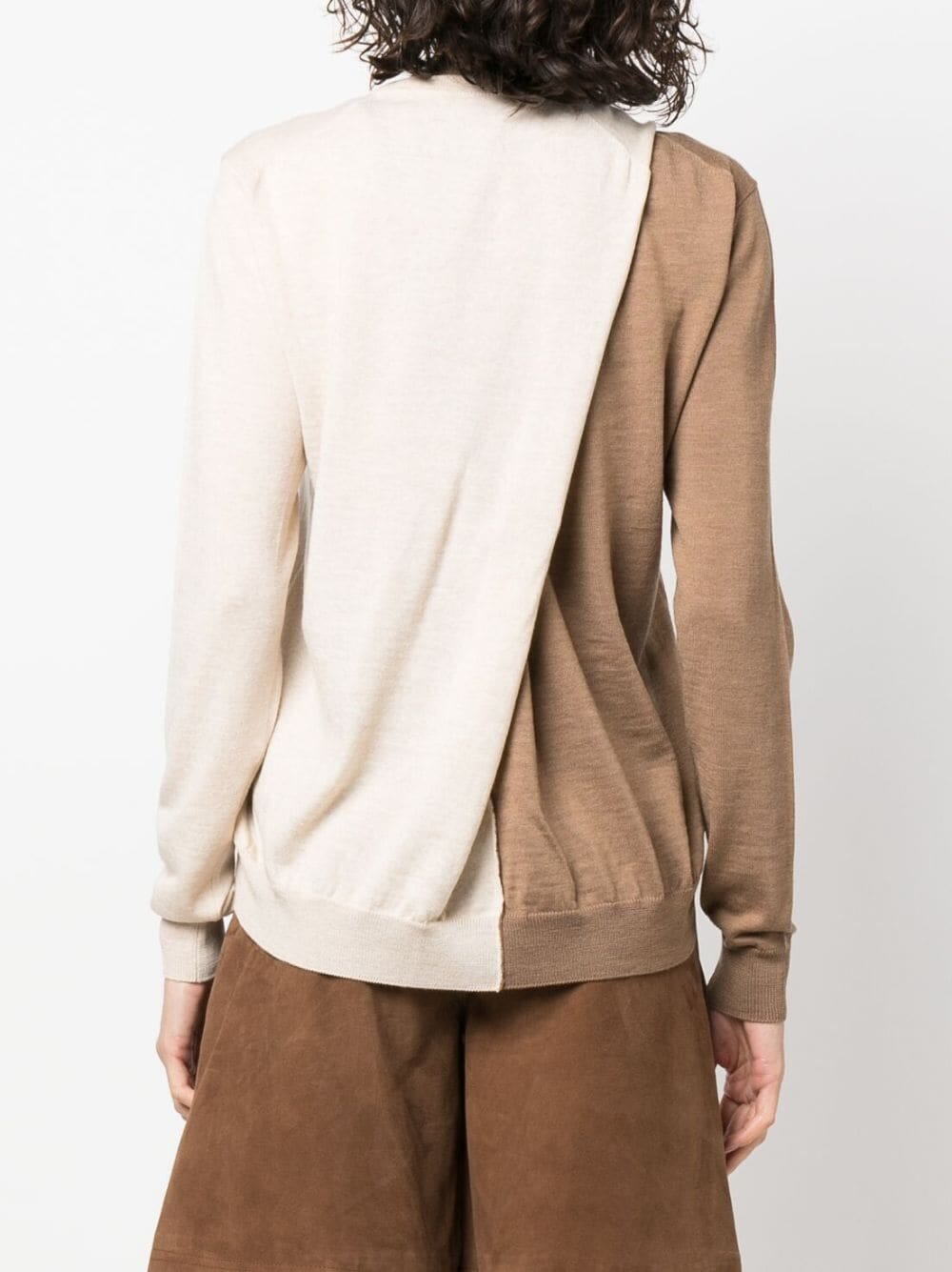 Contrast Panel Wool Sweater