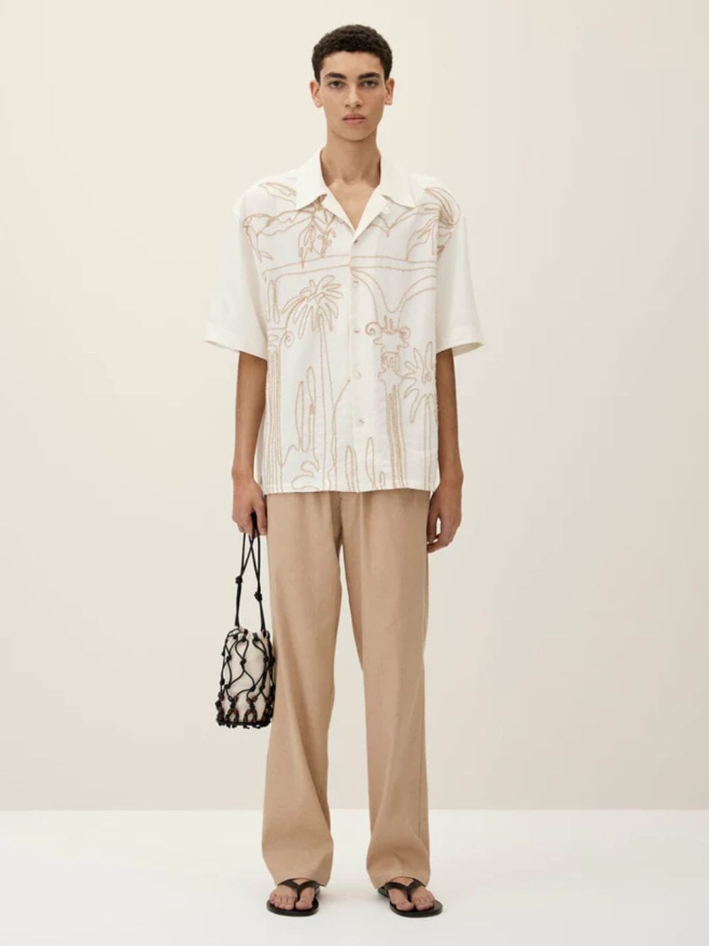 Palm Embroidered Boxy Shirt