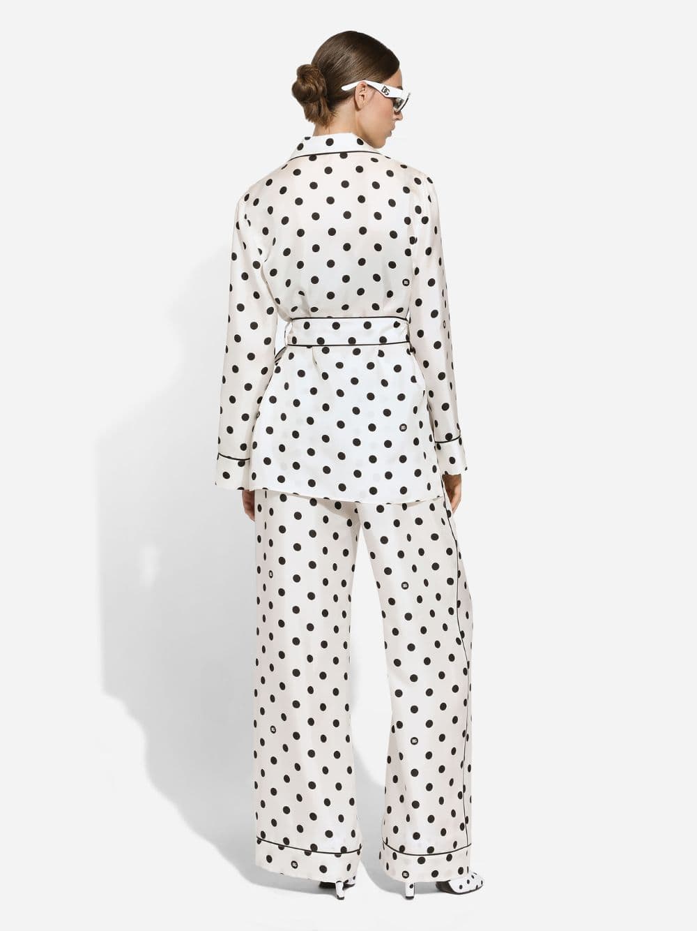 Silk Polka-Dot Pajama Pants