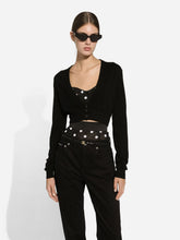 Dolce & Gabbana Black Wool Cardigan with Deep V-Neck