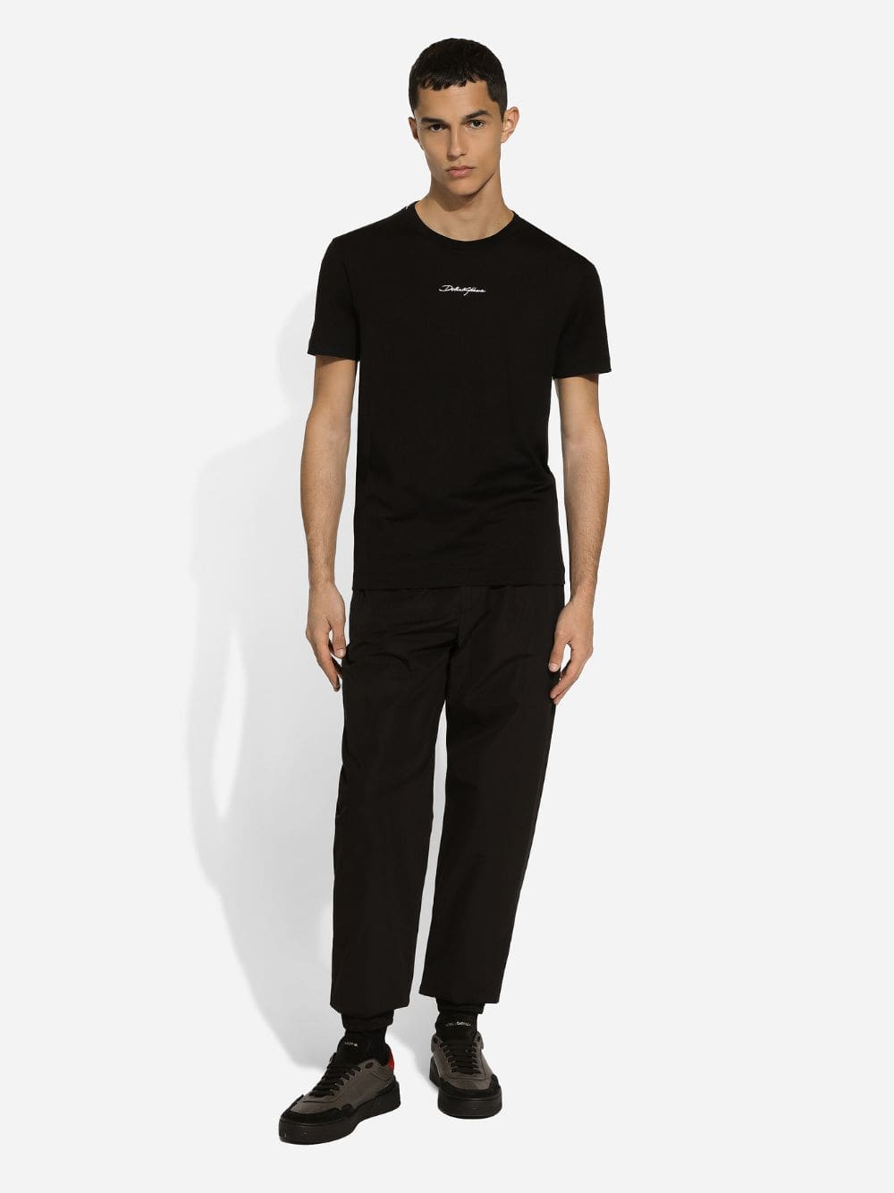 Black Cotton T-Shirt with Logo