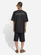 Dolce & Gabbana Cotton Denim Jogging Shorts With Embroidery