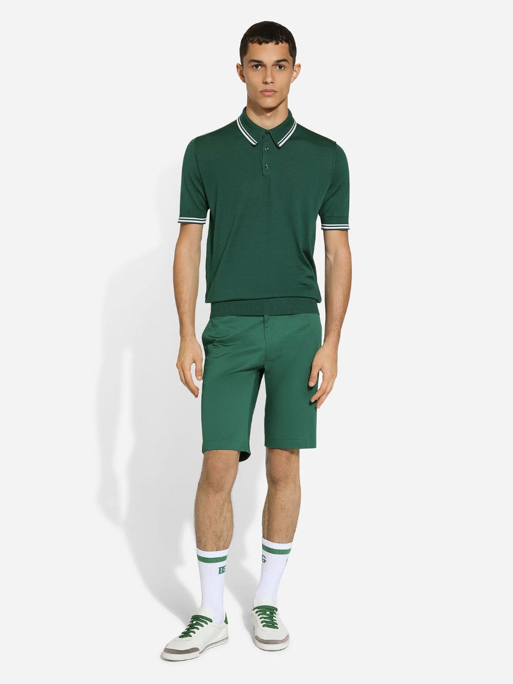 Green Silk Polo Shirt