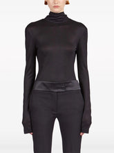Ferragamo V-Back Silk-Blend Turtleneck Top