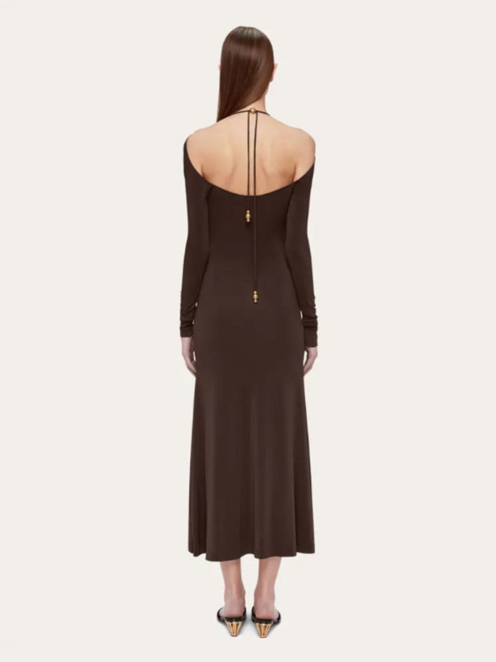 Espresso Long Crepe Dress