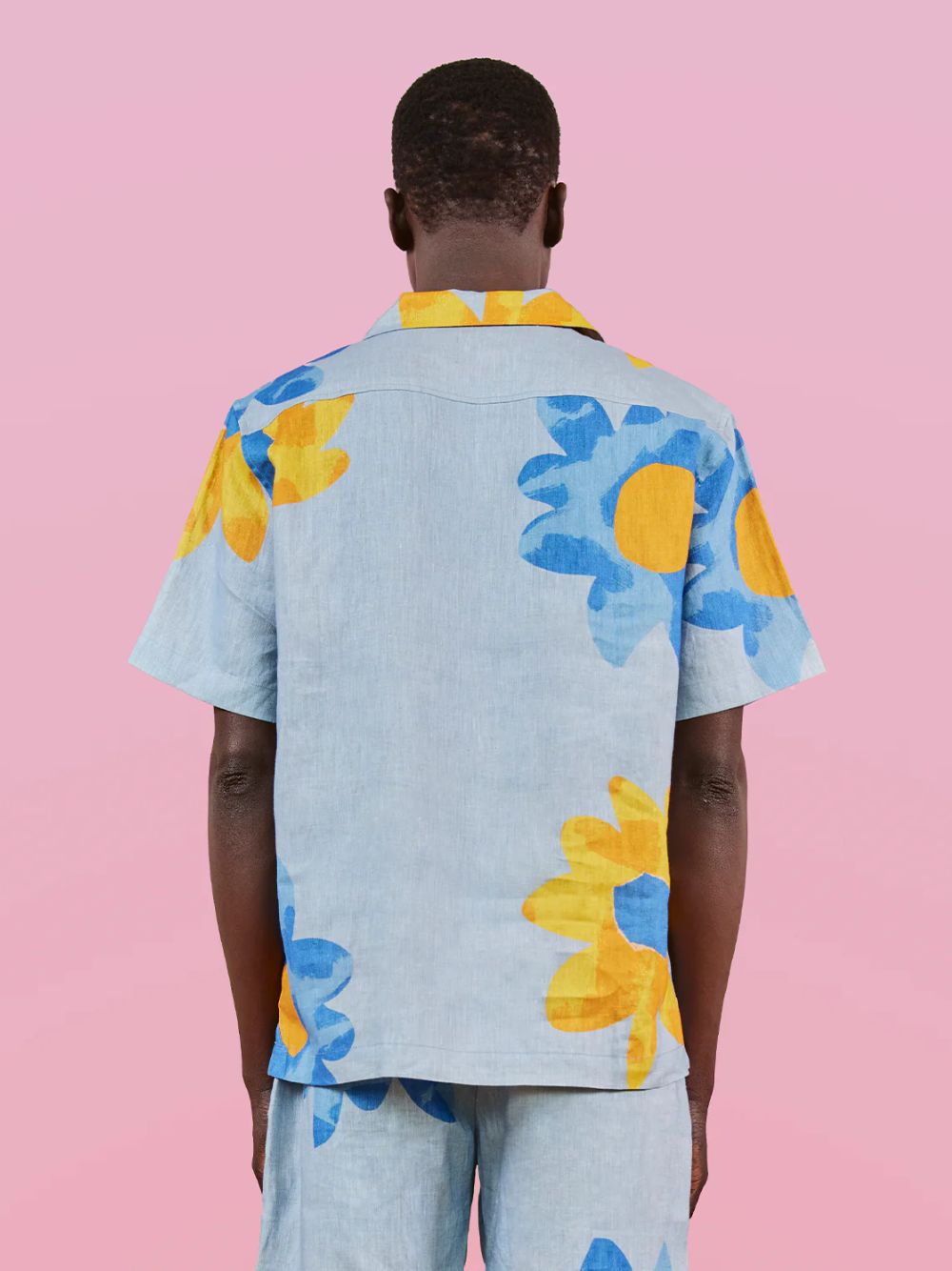 x John Booth Blue Floral Roberto Linen Shirt