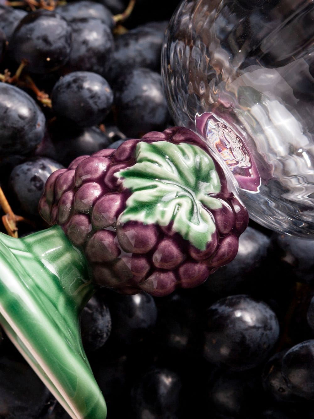 Glass Goblet with Grapes