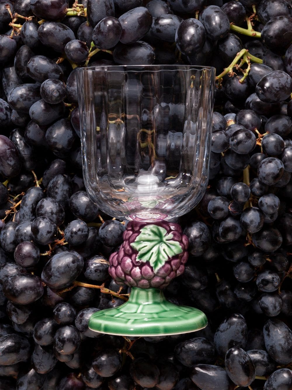 Glass Goblet with Grapes