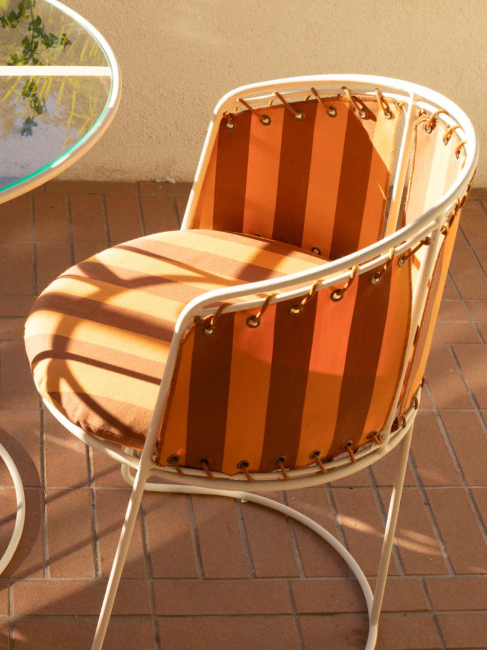 Brick Palmer Striped Chair