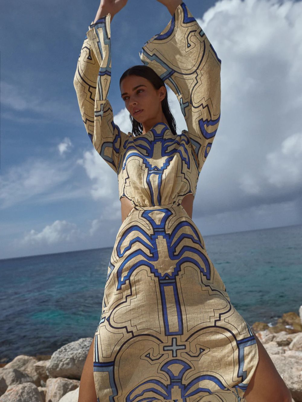 johanna ortiz blue dress Soul Healer Linen Maxi Long sleeves Material Content:100% Polyamide Princess Polly double layered wooden dressing table
