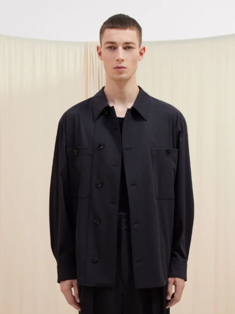 Soft Military Jet Black Overshirt