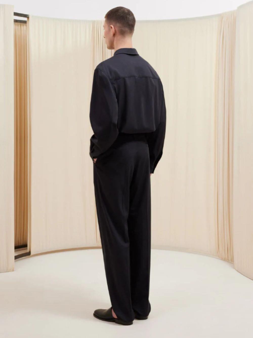 Tailored Pleated Wool Trousers