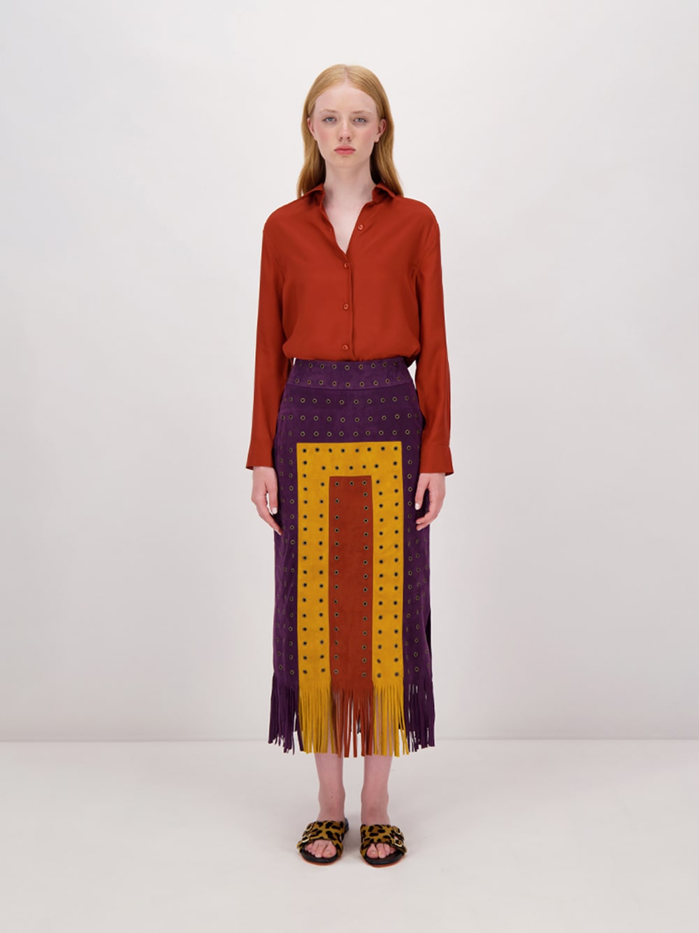 Campfire Purple Potion Suede Skirt with Fringes