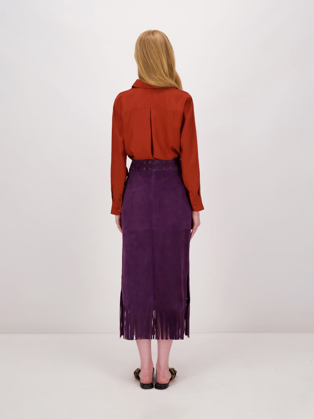 Campfire Purple Potion Suede Skirt with Fringes