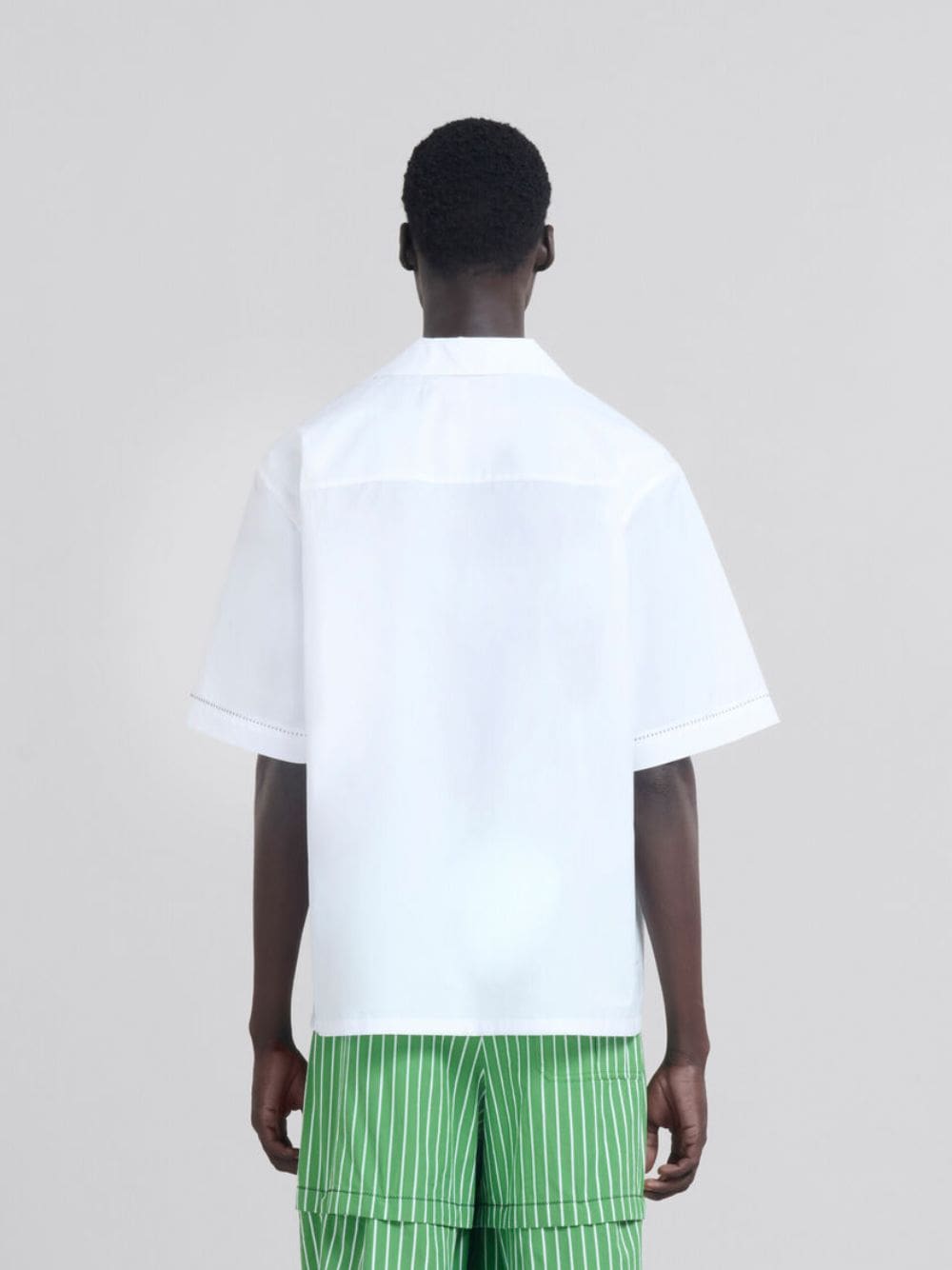 White Organic Poplin Bowling Shirt