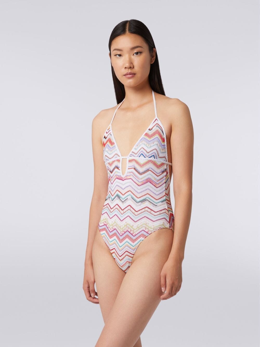 Lurex Zigzag Crochet Swimsuit