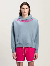 Palm Angels Light Grey Neck Logo Hoodie