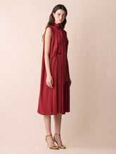 Paula Aquarius Silk Cape Dress with Detachable Flower Broochvelvet