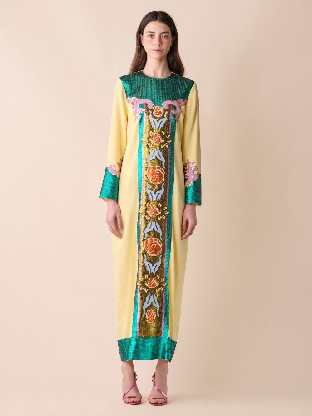 Celeste A-Line Embroidered Maxi Dress