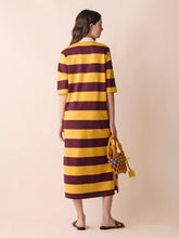 Paula Cetus Striped Polo Dress With Embroidered Patch