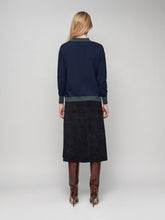Paula Diane Blue Cashmere V-Neck Blouse