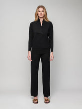 Paula Talassa Black Crossed V-Neck Cashmere Sweater