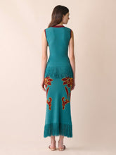 Paula Tina Teal Jacquard Tank Top