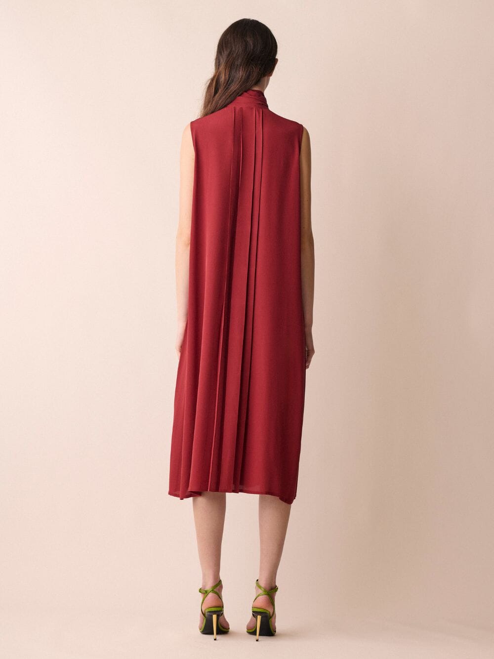 Aquarius Silk Cape Dress with Detachable Flower Broochvelvet