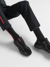 Prada Patent Leather and Technical Fabric Sneakers