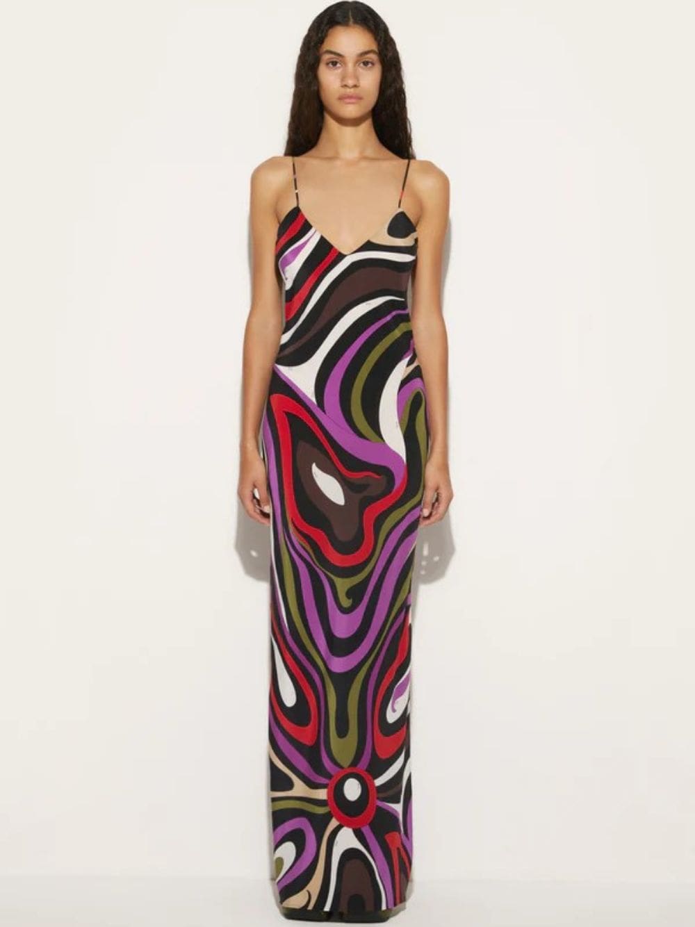 Marmo-Print Silk Dress