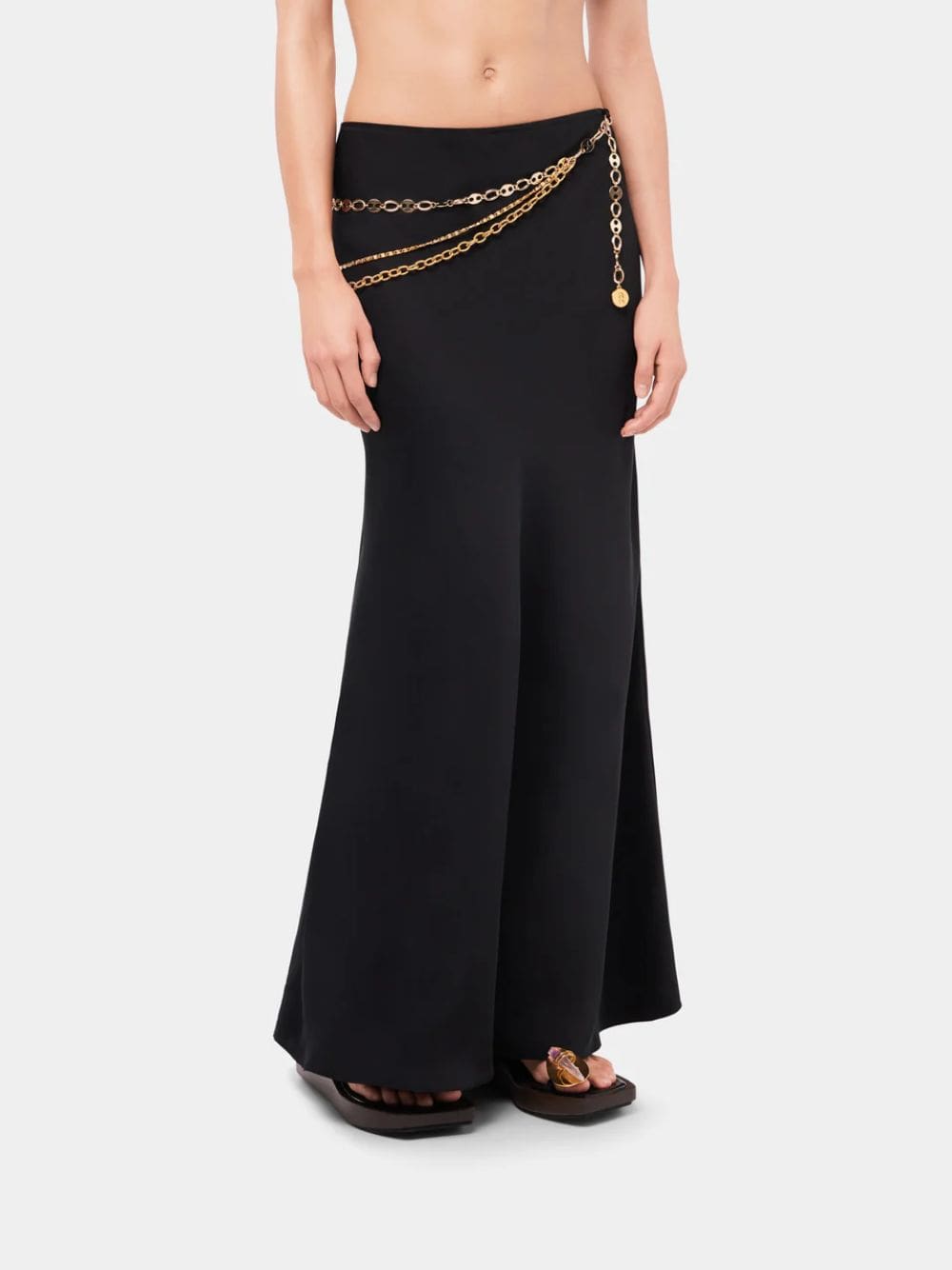 Long Black Skirt with Chain