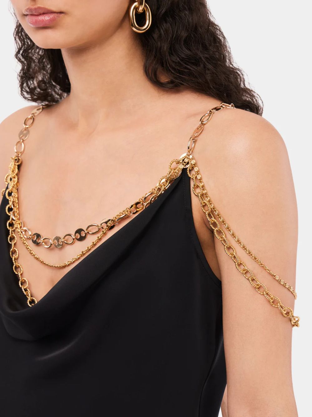 Black Top with Chain Detail