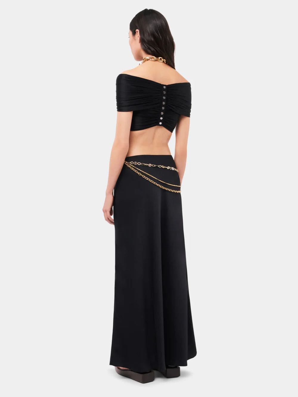 Long Black Skirt with Chain