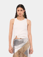 Rabanne White Tank Top with Waist Piercing Detail