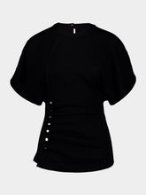 Rabanne Short-Sleeved Draped Blouse