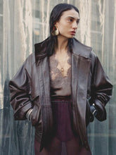 Saint Laurent Marron Lambskin Bomber Jacket