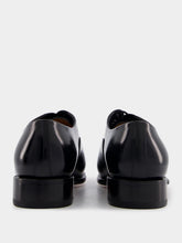 Santoni Polished Black Leather Oxford Shoes