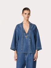 Valentino Garavani Medium Blue Denim Kaftan