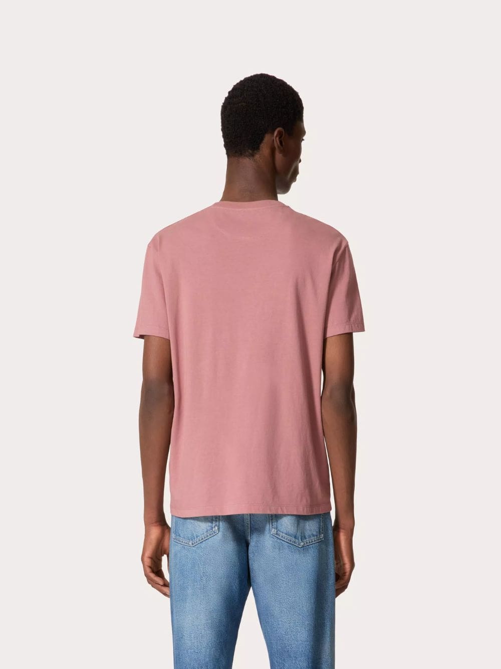 Mauve Cotton T-shirt with VLogo Patch