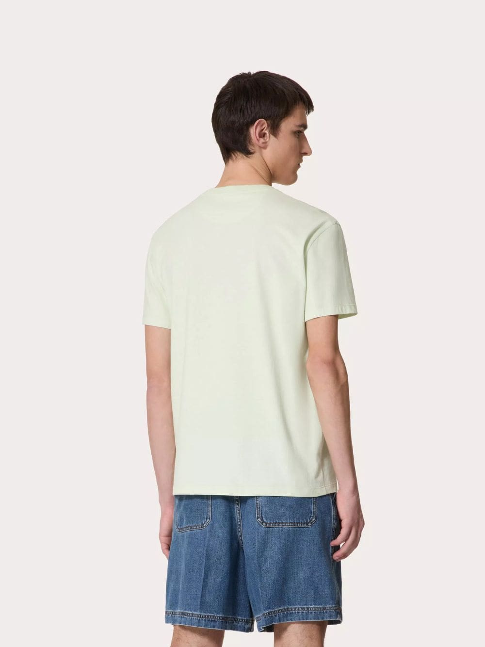 Mint Cotton T-shirt with VLogo Patch