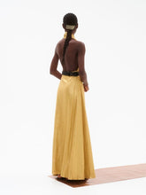 Zeus+Dione Helios Golden Halter Maxi Dress