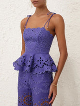 Zimmermann Embroidered Scallop Linen Top
