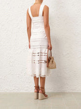 Zimmermann Ivory Pop Trimmed Midi Dress
