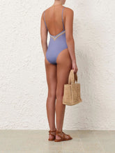 Zimmermann Blue Floral Ottie Plunge Swimsuit