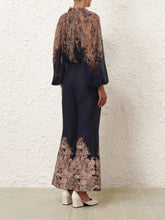 Zimmermann Navy Paisley Flare Pants
