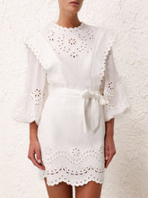 Zimmermann Junie Embroidered Eyelet Lace White Tunic
